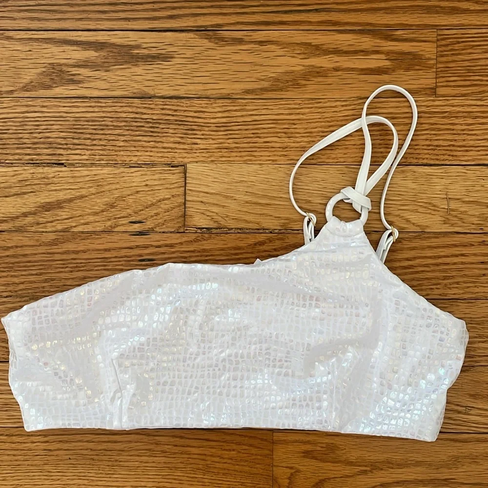 l*space Indiana Bikini‎ Top Gloss Gator Opalescent White XL